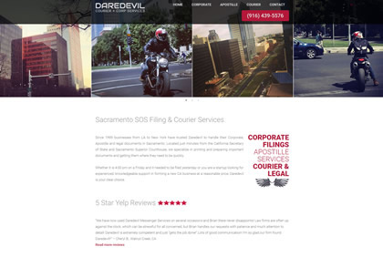 Daredevil Courier & Corp Services Homepage